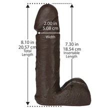 Load image into Gallery viewer, 8 Inch Realistic Dildo Attachment - Vac-U-Lock - Black
