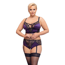 Load image into Gallery viewer, Cottelli Curves Bralette Suspender Set
