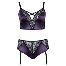 Load image into Gallery viewer, Cottelli Curves Bralette Suspender Set
