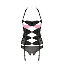 Load image into Gallery viewer, Passion Praline Black And Pink Corset
