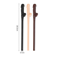 Load image into Gallery viewer, Lovetoy Pack Of 9 Willy Straws Black Brown And Pink
