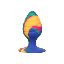 Load image into Gallery viewer, Cheeky Medium Swirl Tie Dye Butt Plug
