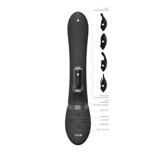 Load image into Gallery viewer, Vive Chou Double Action Interchangeable Rabbit Vibrator Black
